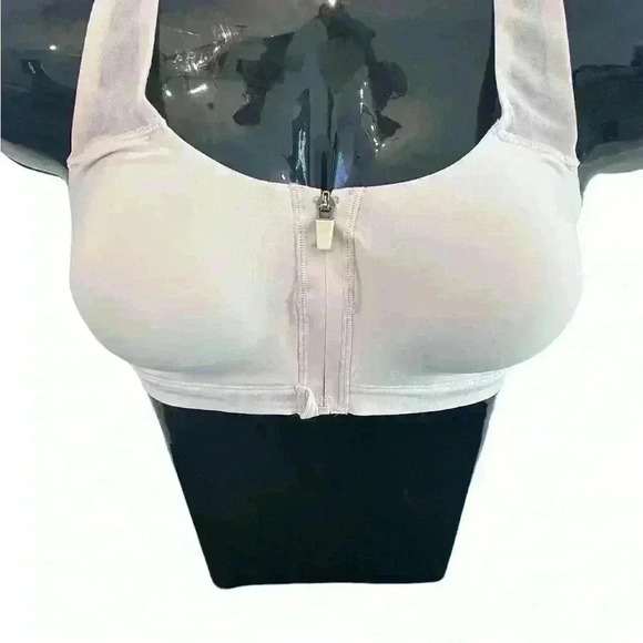 Womens Sports Bra by Half Moon Size XL Blush Pink Front Closure Zipper Racerback - Picture 5 of 8